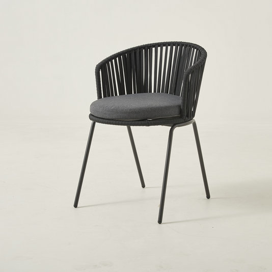 Black Weaving Dining Rope Chair