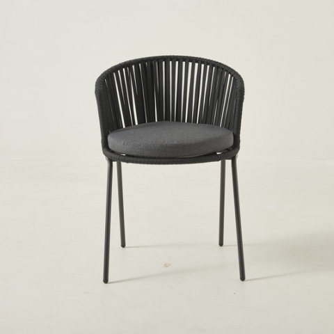 Black Weaving Dining Rope Chair