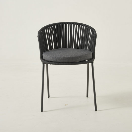 Black Weaving Dining Rope Chair