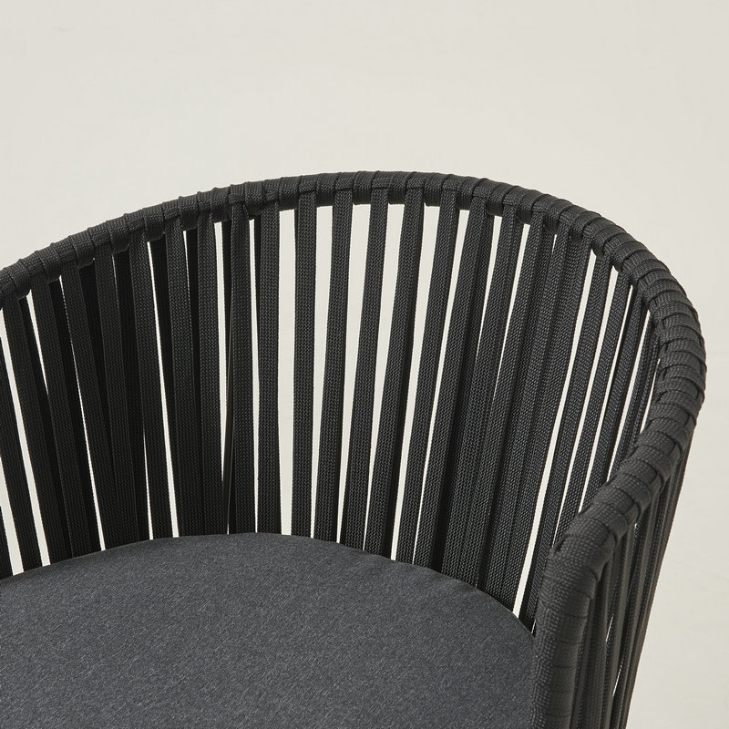 Black Weaving Dining Rope Chair