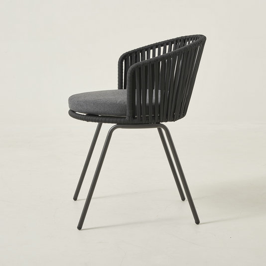 Black Weaving Dining Rope Chair