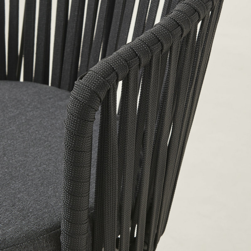Black Weaving Dining Rope Chair