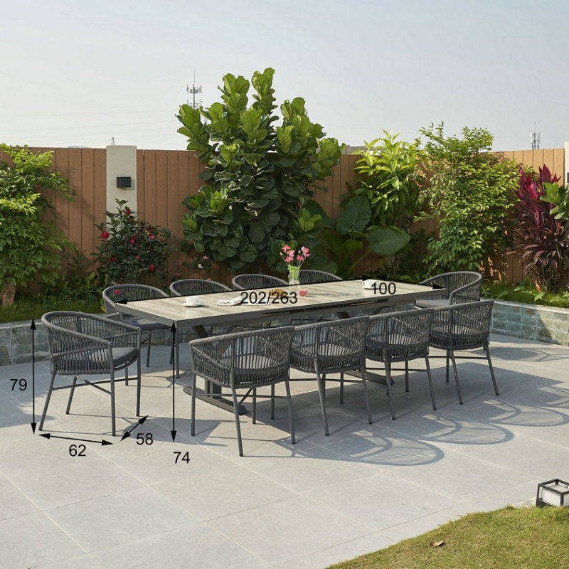 Uv Resistant Outdoor Rope Weaving Dining Set