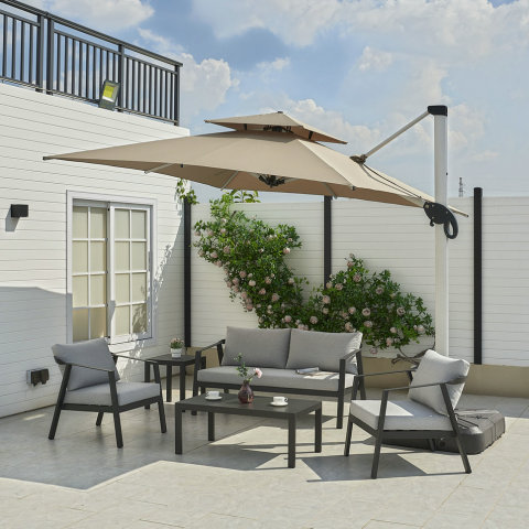 Hotel Large Outdoor Garden Aluminum Sofa Set Furniture