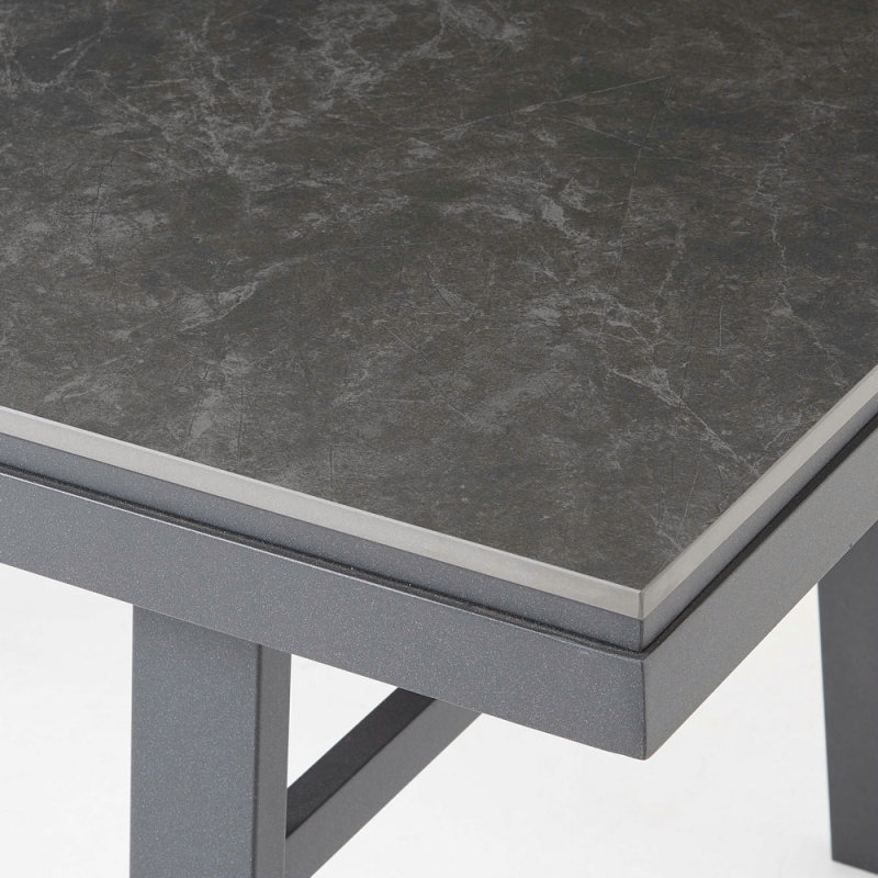 KD Structure Aluminum Corner Sofa with Sintered Ston Table Top