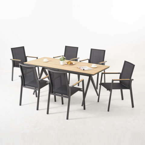 Patio Vintage Textilene Dining Set