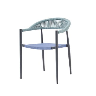 Garden bistro metal rope dining chair