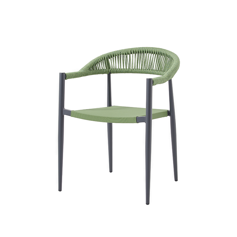 Garden bistro metal rope dining chair