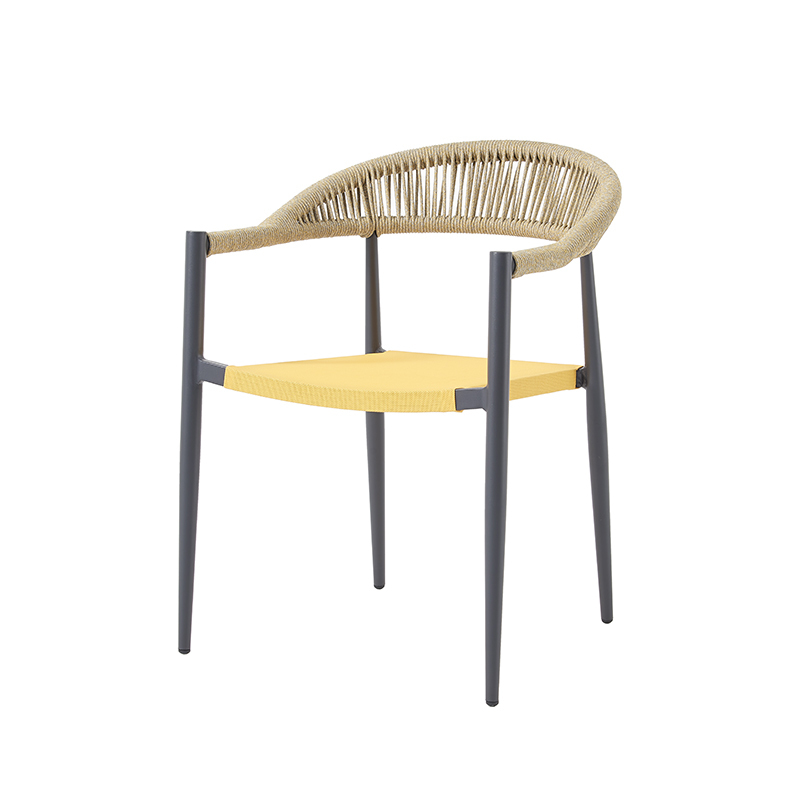 Garden bistro metal rope dining chair