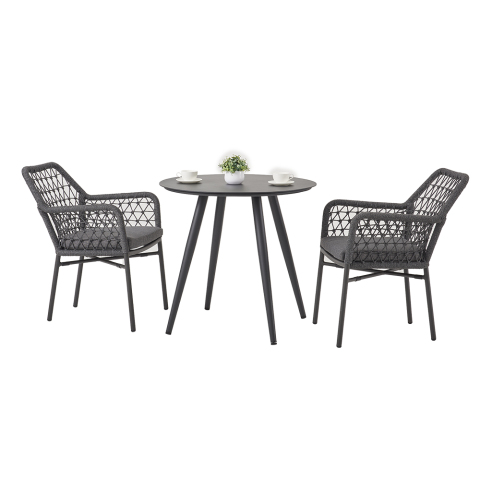 Leisure dining rope chair and table set