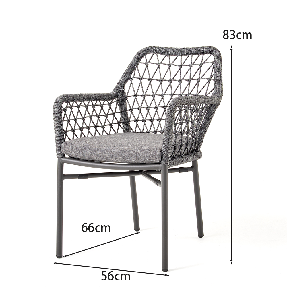 Aluminum rope armchair