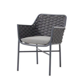 Aluminum Restauran Woven Rope Chairs with Cushion