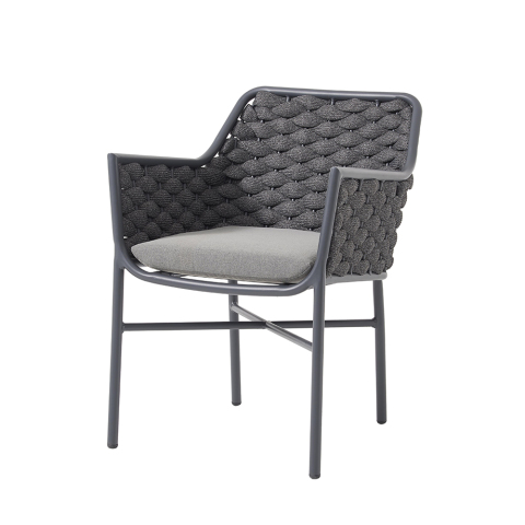 Aluminum Restauran Woven Rope Chairs with Cushion