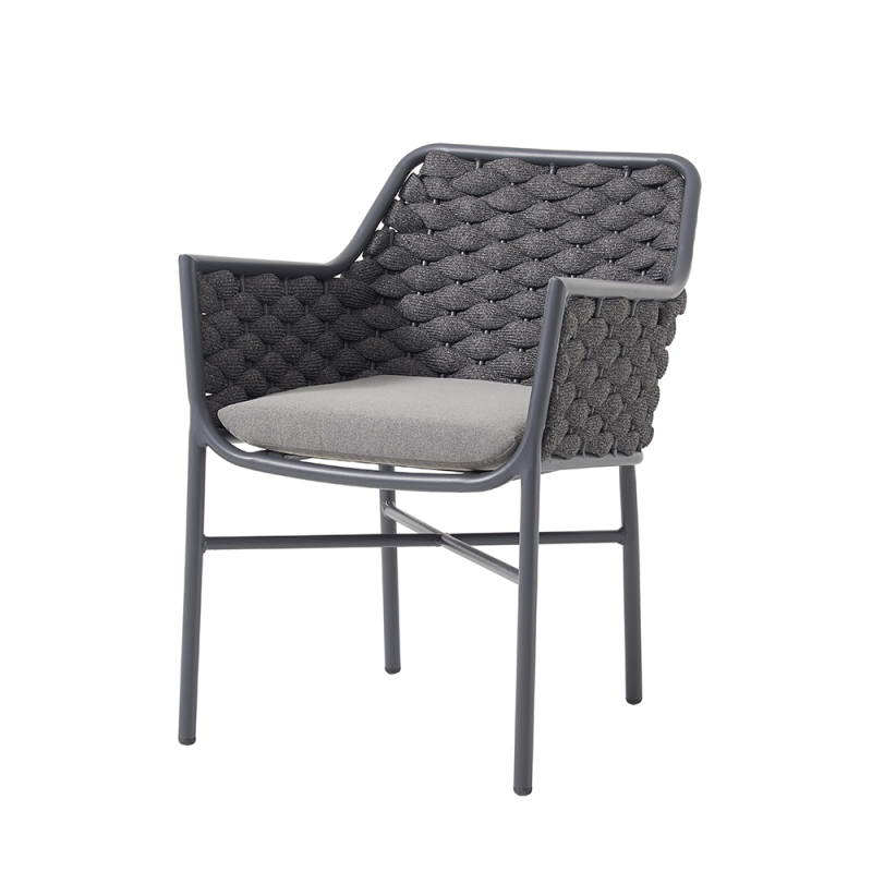 Aluminum Restauran Woven Rope Chairs with Cushion