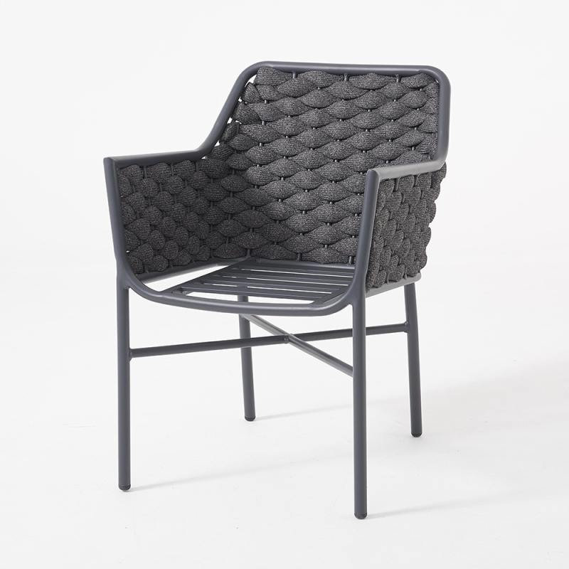 Aluminum Restauran Woven Rope Chairs with Cushion