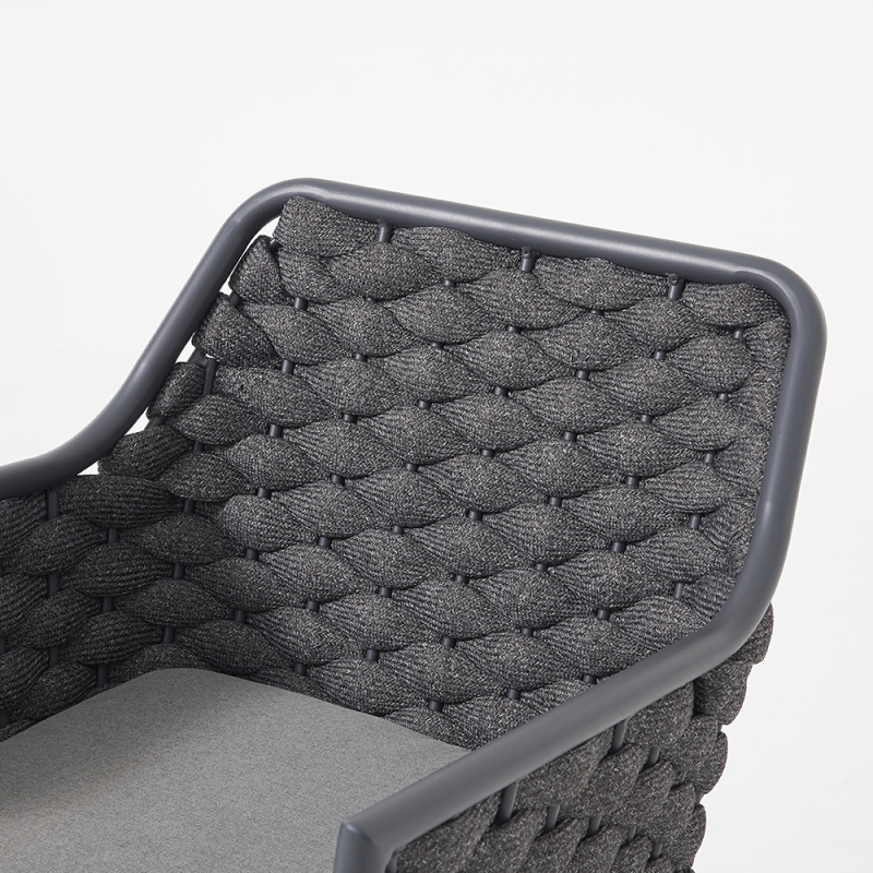 Aluminum Restauran Woven Rope Chairs with Cushion