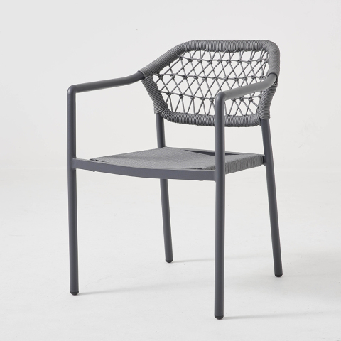 Lightweight Patio Restaurant Stakckable Rope Chair