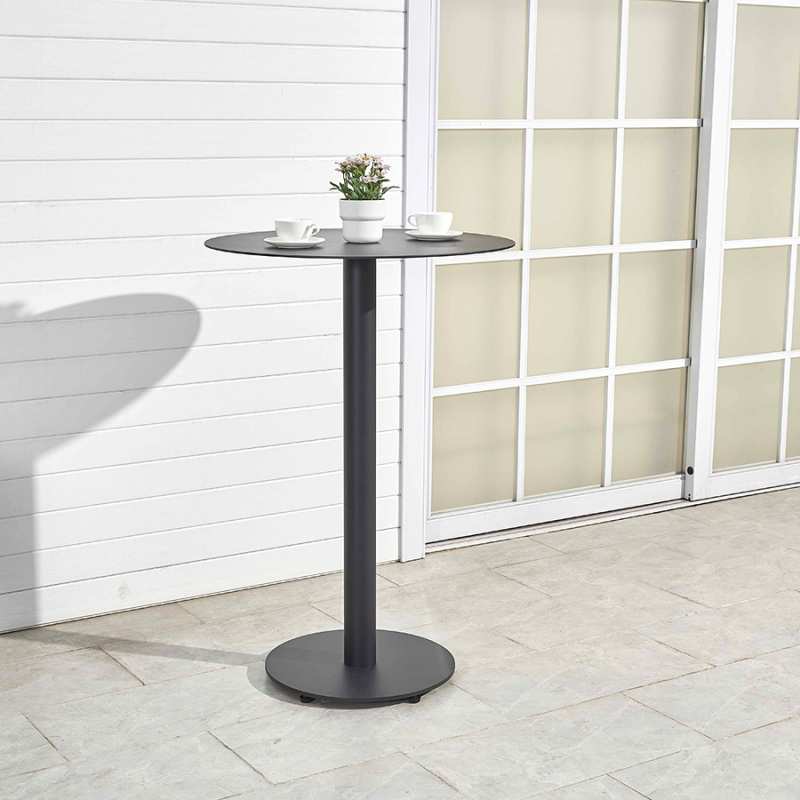 Bar Stools Luxury set Aluminum Round Bar Table and Rope Weaving Chair Set