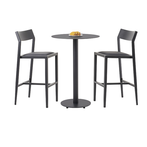 Modern Aluminum Waterproof 3-piece Bar Table Side Chair Height Set