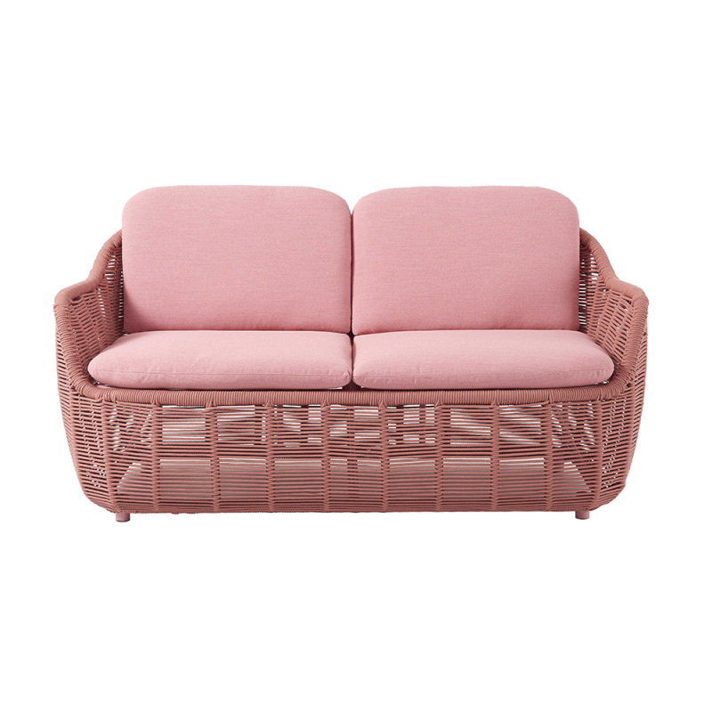 Luxury Pink 4 Seater Aluminium Garden Furniture Rope Sofa Set