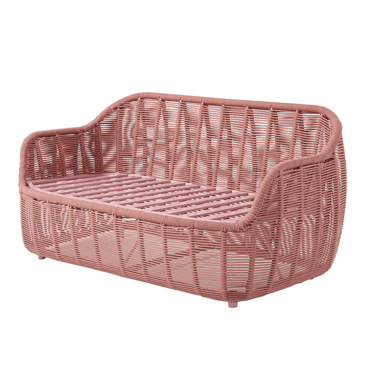 Luxury Pink 4 Seater Aluminium Garden Furniture Rope Sofa Set