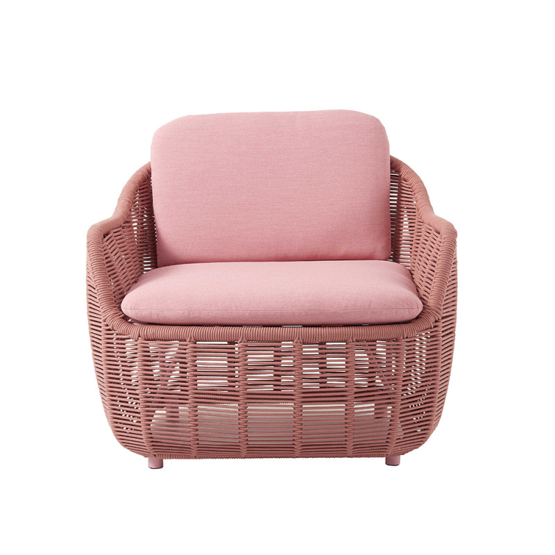 Luxury Pink 4 Seater Aluminium Garden Furniture Rope Sofa Set
