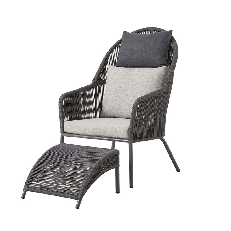 Garden Furniture Hotel Aluminum Outdoor Sofa High Back Woven Rope Garden Sets