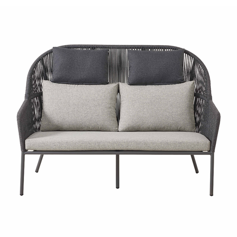 Garden Furniture Hotel Aluminum Outdoor Sofa High Back Woven Rope Garden Sets