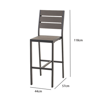 Outdoor Bistro Plastic Wood Bar Chair