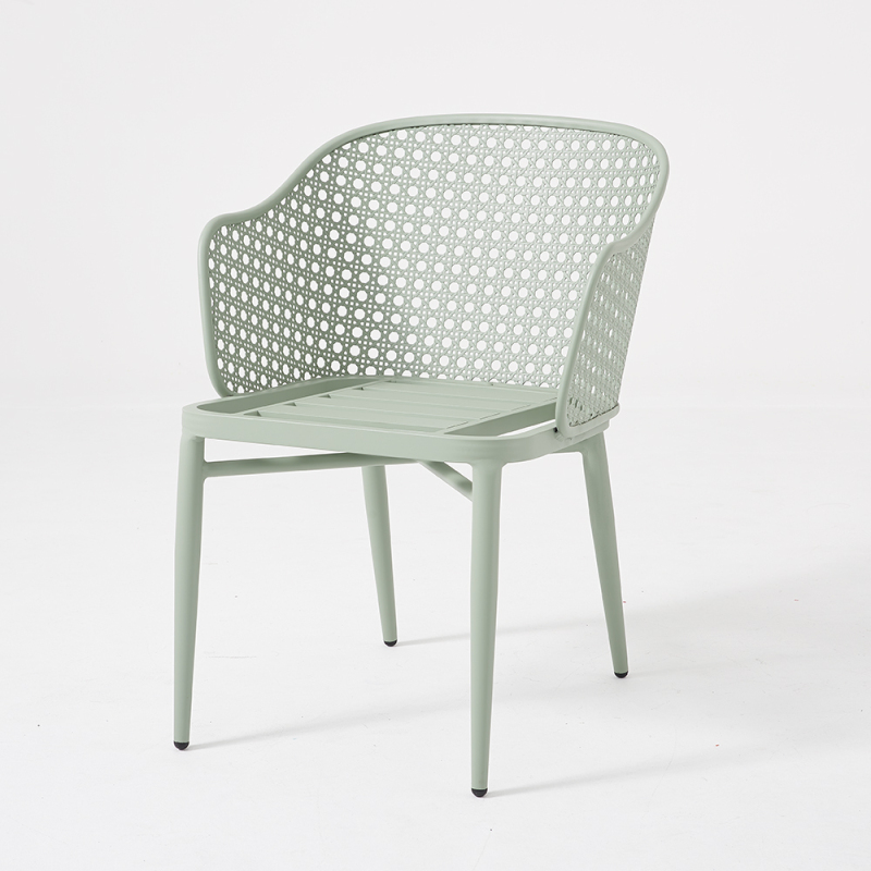 All Weather Use Outdoor Furniture Manufacturers Green Aluminum Dining Coffee Chairs