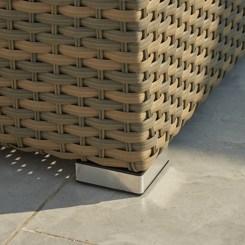 Outdoor Wicker Rattan folding Swmming Pool double Sun Lounge Coffee Table set