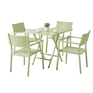 Wholesale Aluminum Dining Chair and Table Set green for garden patio use