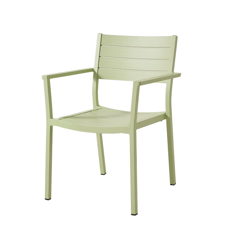 Wholesale Aluminum Dining Chair and Table Set green for garden patio use