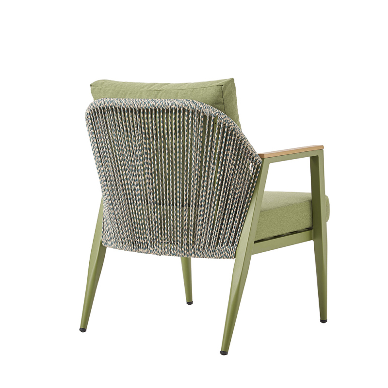 Garden Aluminum rope sofa with table set green