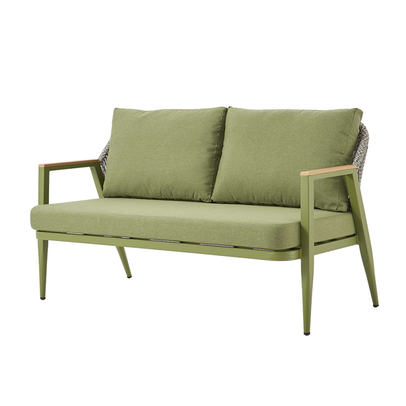 Garden Aluminum rope sofa with table set green
