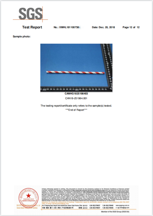 Rapport SGS - Paille en papier
