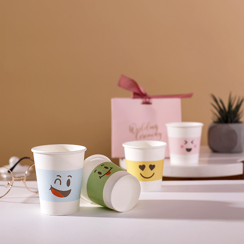 Single Wall Disposable 4oz Paper Coffee Cups With Lids