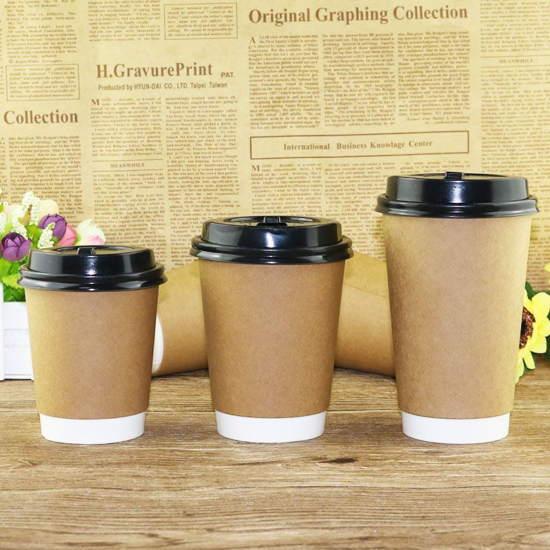 Tasses à café jetables à double paroi pour boissons chaudes à emporter