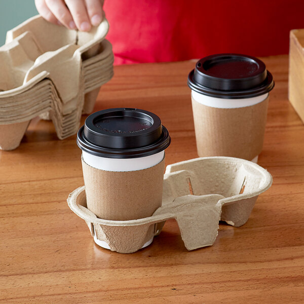 Coffee Paper 2 Cup Holder Reusable Drink Carrier