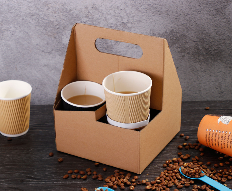 Foldable 2 4 Cup Coffee Drink Carrier With Handle