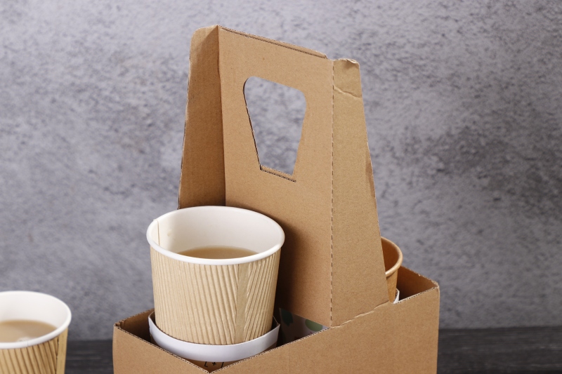 Foldable 2 4 Cup Coffee Drink Carrier With Handle