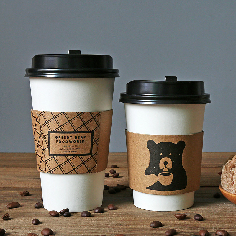 Disposable Custom Hot Iced Coffee Cup Cardboard Sleeve