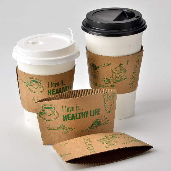 Disposable Custom Hot Iced Coffee Cup Cardboard Sleeve