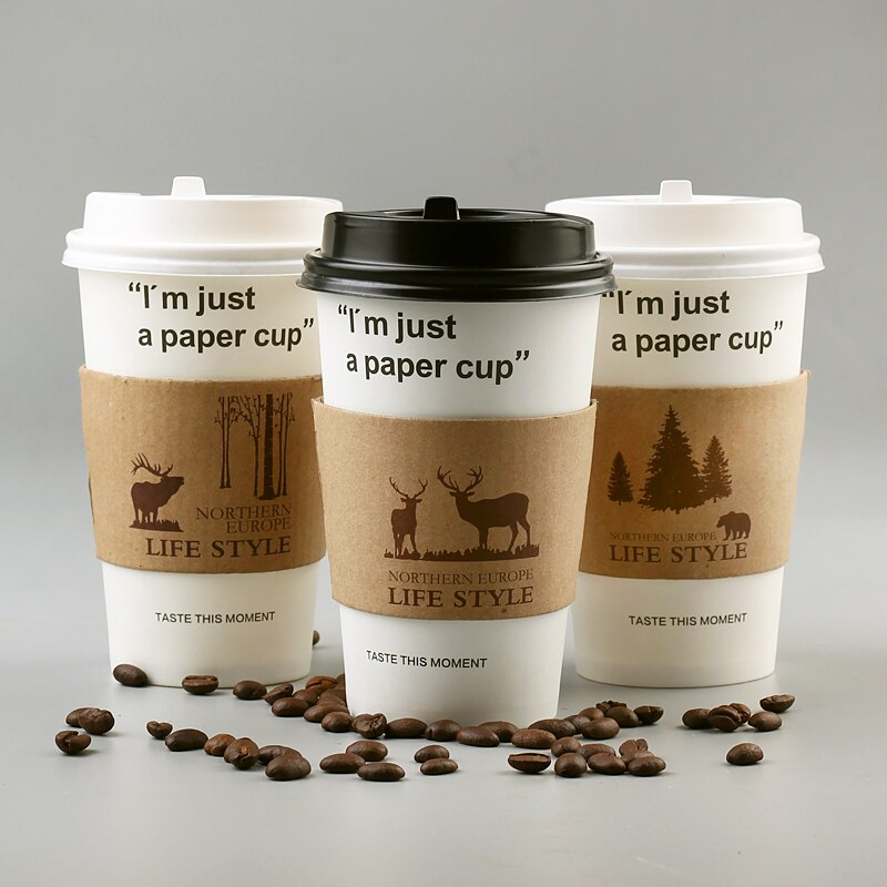 Disposable Custom Hot Iced Coffee Cup Cardboard Sleeve