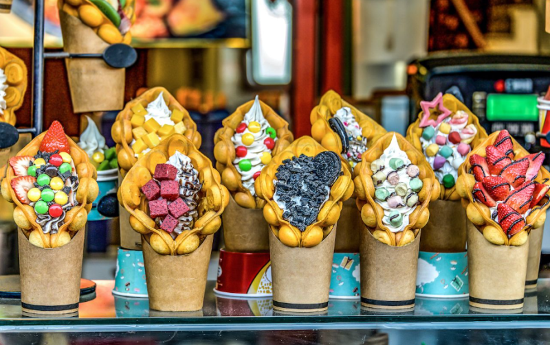 Porte-frites, cuillère à gaufres à bulles, tasses à frites