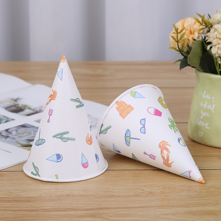 4oz Disposable Water Paper Snow Cone Cups 6 Oz