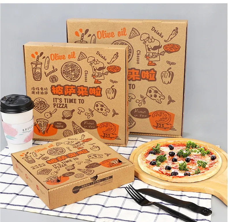 12 Inch Plain Cardboard Custom Pizza Box Packaging