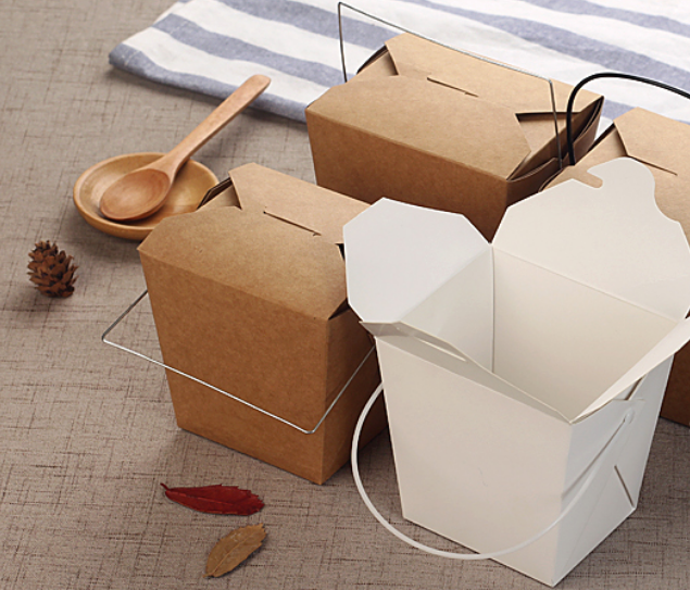 Oyster Pail Paper Take Out Container With Wire Handle