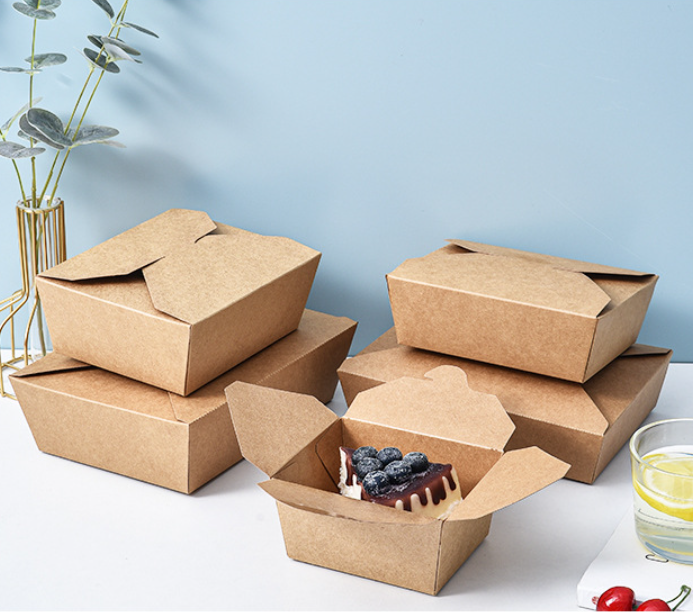 Lebensmittelbrauner Kraftpapier-Salatbox-Behälter zum Mitnehmen