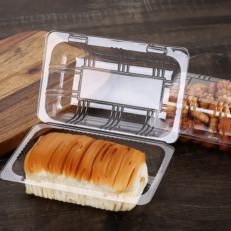 Recycled Hinged Lid PET Clear Takeout Plastic Container